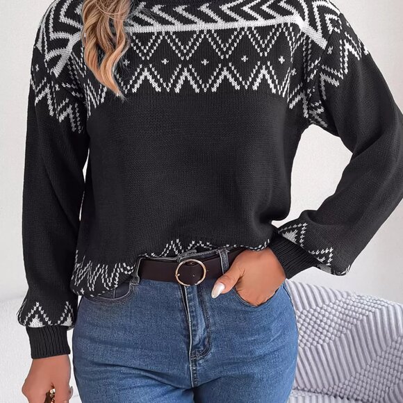 Turtleneck Dropped Shoulder Sweater - Picture 1 of 16